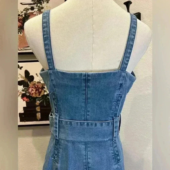 Finders Keepers Coco Belted Denim Jean Dress dress midi Blue Size 6(M) - Picture 8 of 10